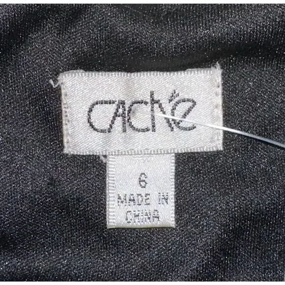 Cache Rare Vintage 90s Beaded Floral Print Silk Dress - Picture 8 of 11